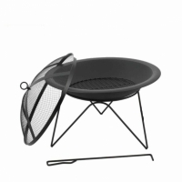 Vatra de foc rotunda Messina, 51 x 40 cm, otel, negru, 7846